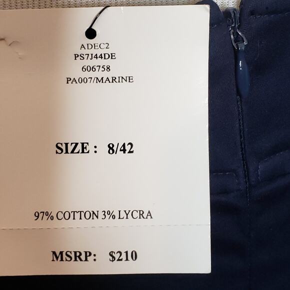 NWT ASEC2 Navy Zip back mini skirt by Philippe Adec SZ 8 - Picture 8 of 10